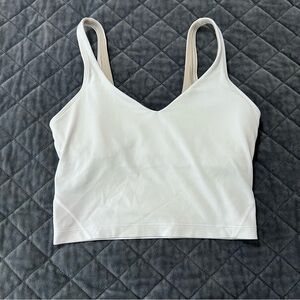 Lululemon Align Tank Top Womens 4 White Built In Bra Cropped Yoga Athletic B14